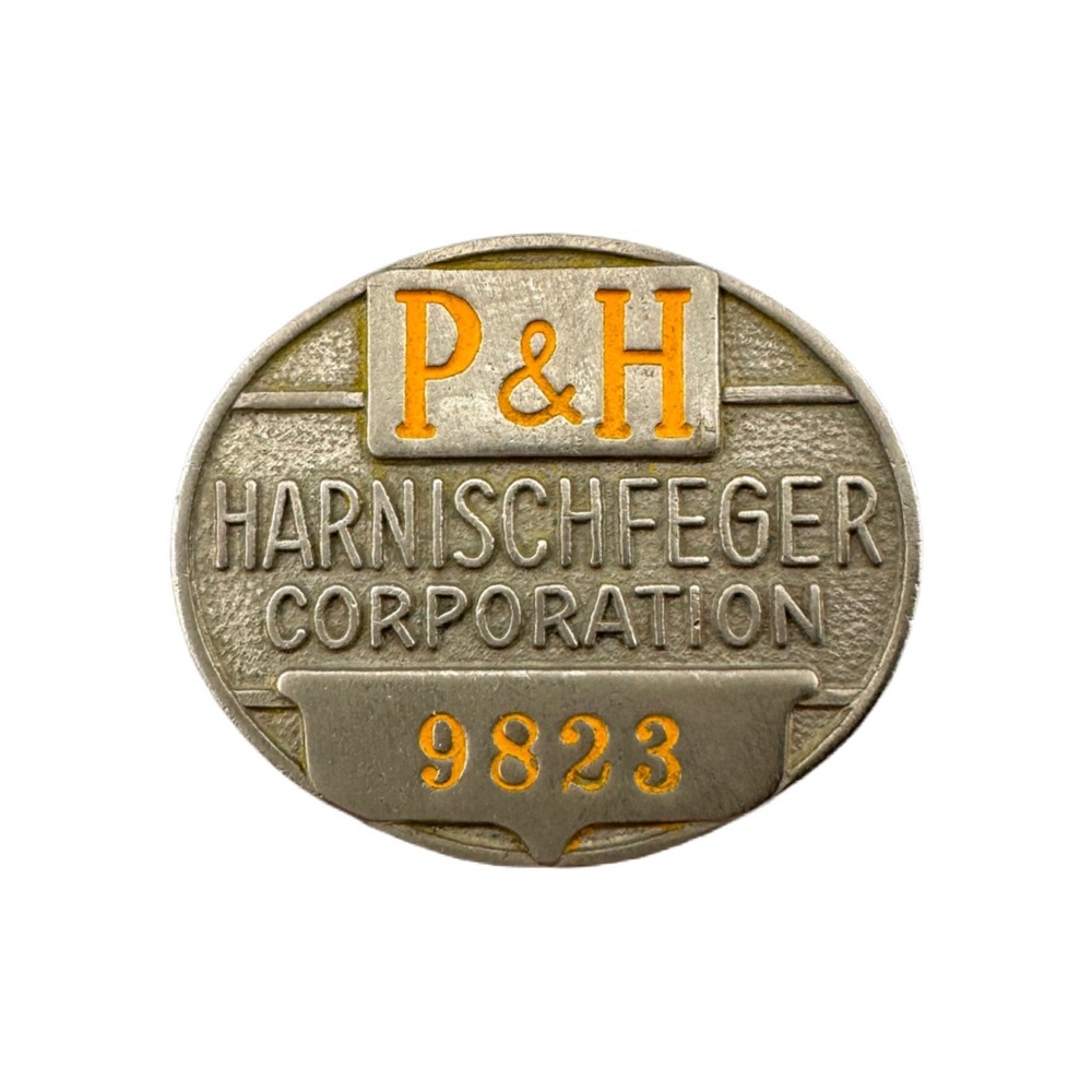 Vintage P&H Harnischfeger Corporation Metal Employee ID Badge Pin